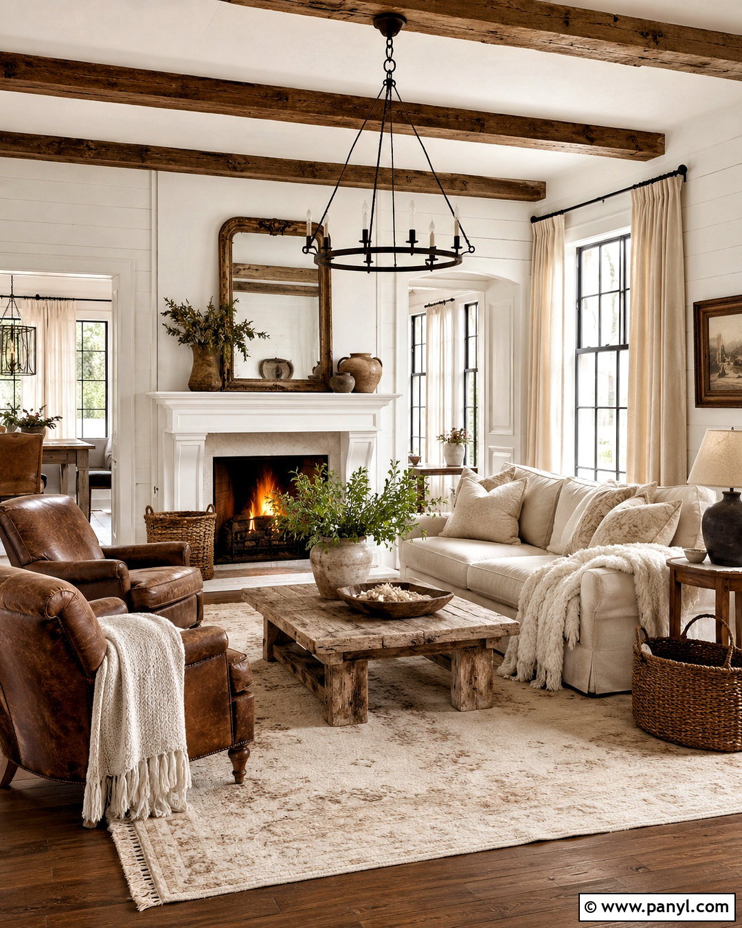 Farmhouse Brown And White Living Room - 20 brown and white room ideas