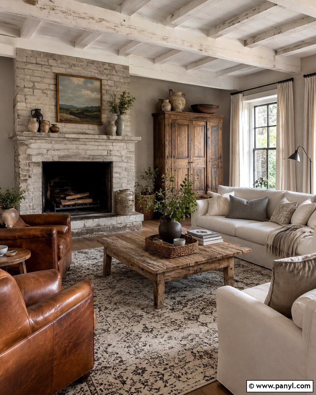 Farmhouse Brown Grey Living Room - 20 Brown Grey Wall Color Ideas