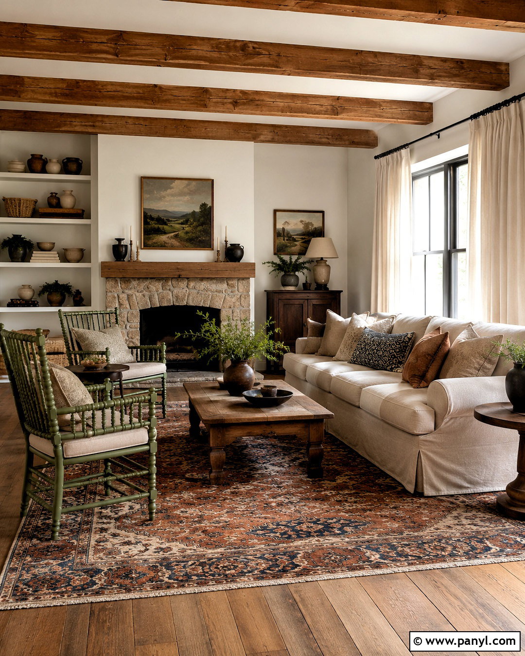 Farmhouse Cream Living Room - 20 cream paint living room ideas