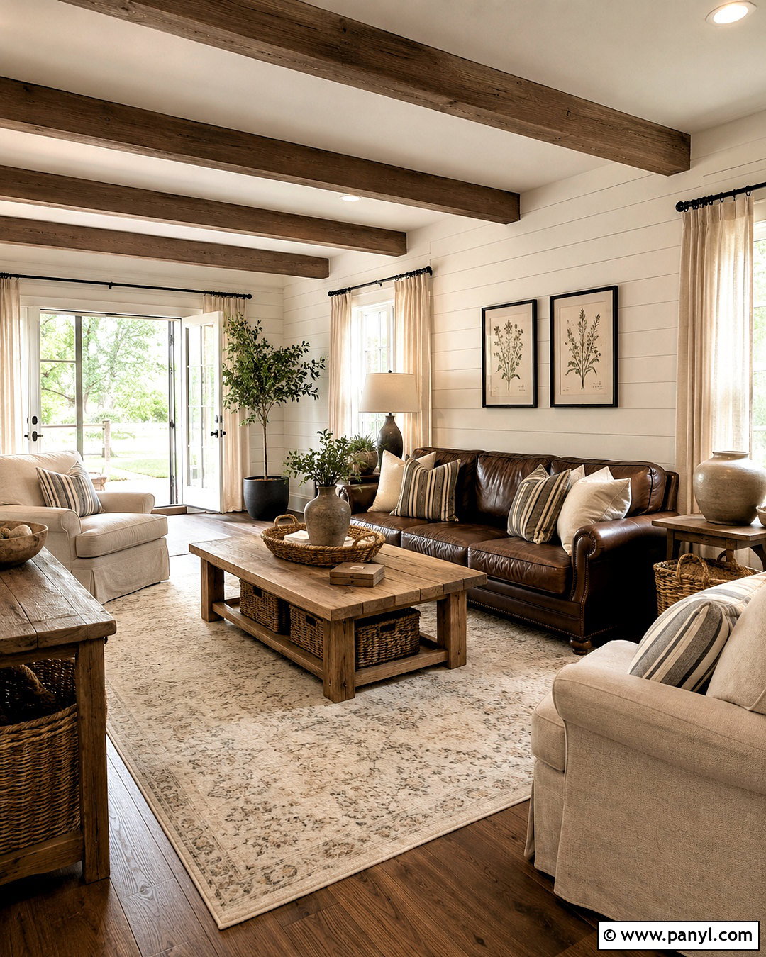 Farmhouse Dark Brown Living Room - 20 dark brown living room ideas