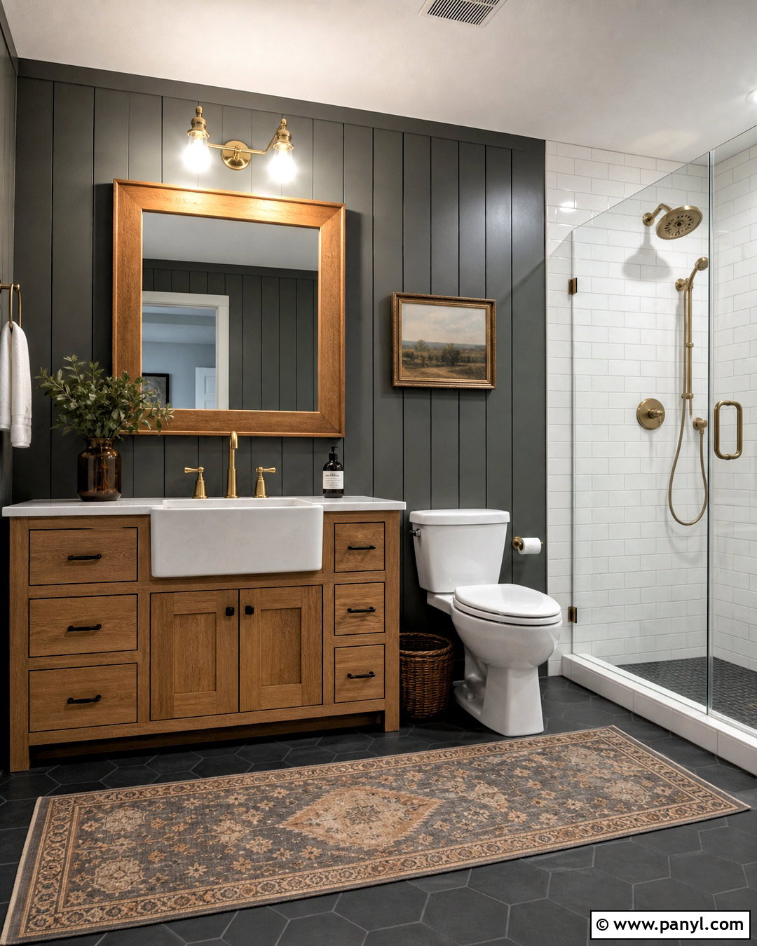 Farmhouse Dark Gray Bathroom - 20 dark gray bathroom ideas