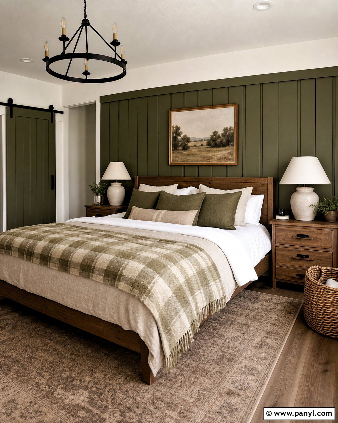 Farmhouse Dark Olive Green Bedroom - 20 dark olive green bedroom ideas