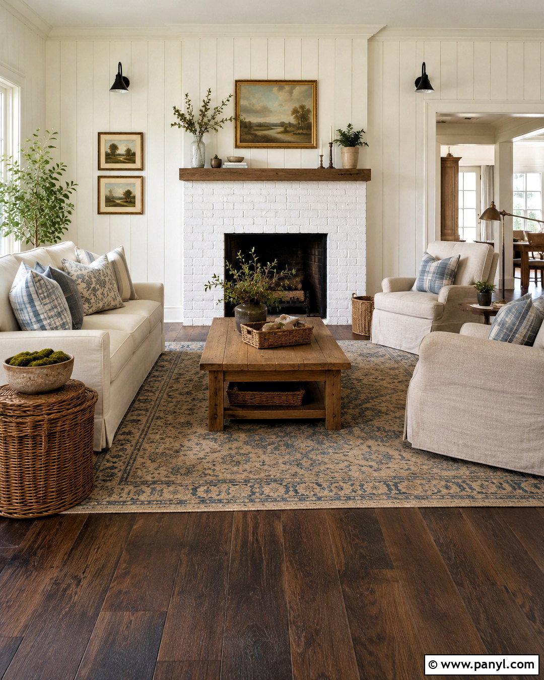 Farmhouse Dark Wood Floor Living Room - 20 dark wooden floor living room ideas