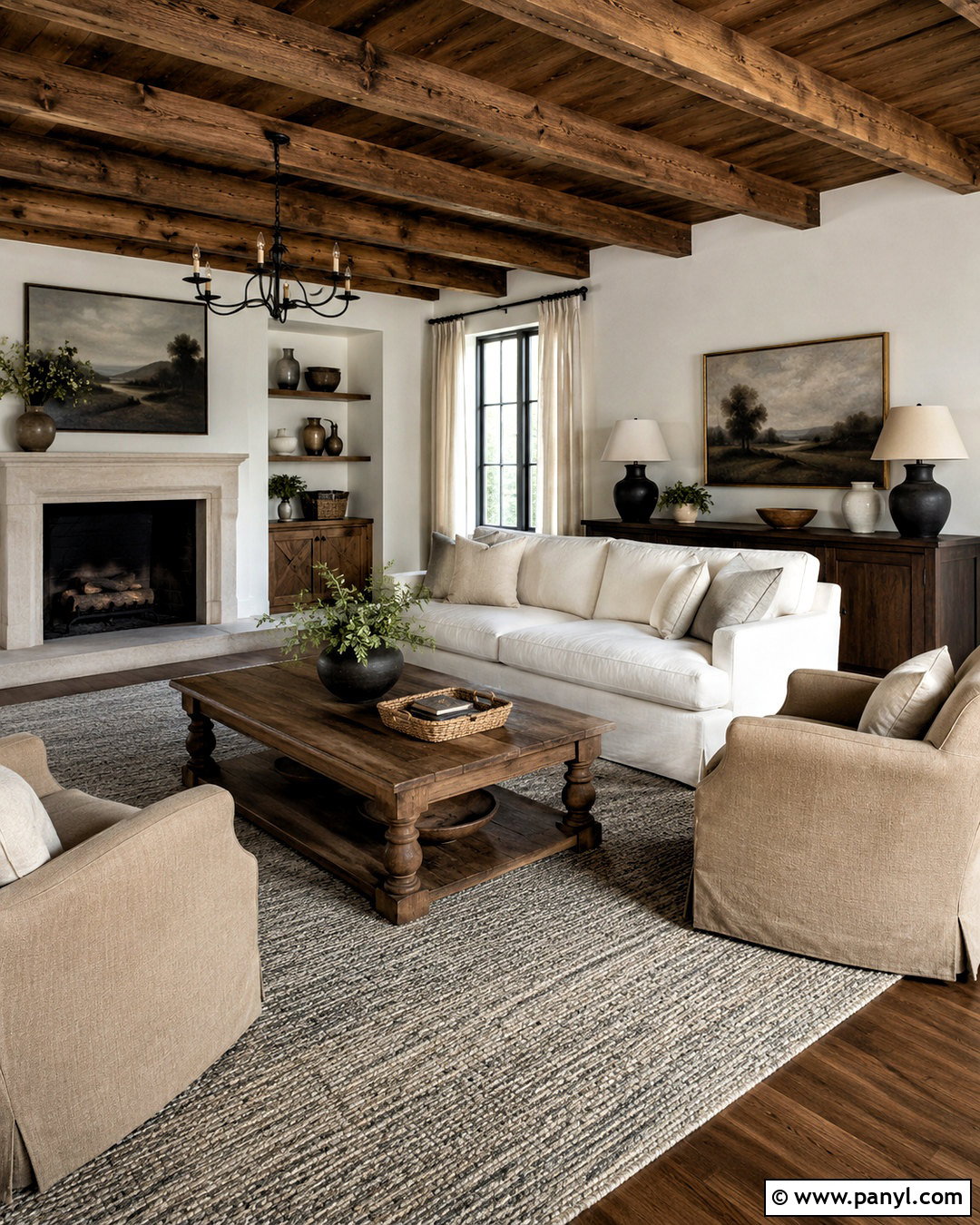 Farmhouse Dark Wood Living Room - 20 dark wood living room decor ideas