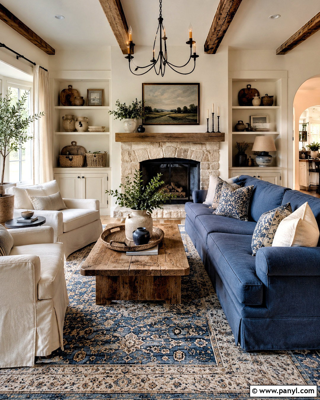 Farmhouse Dusty Blue Living Room - 20 dusty blue living room ideas