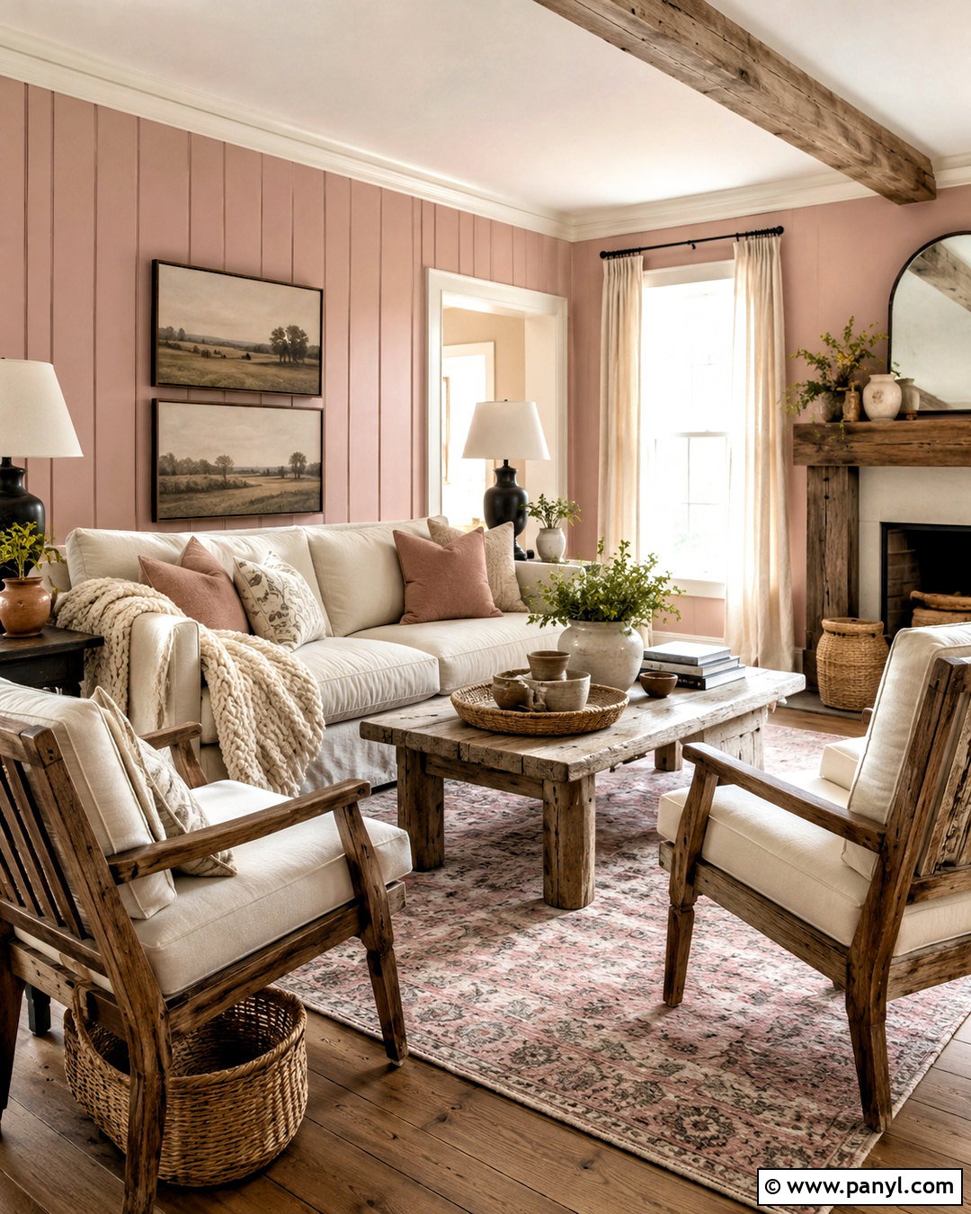 Farmhouse Dusty Pink Living Room - 20 dusty pink living room ideas