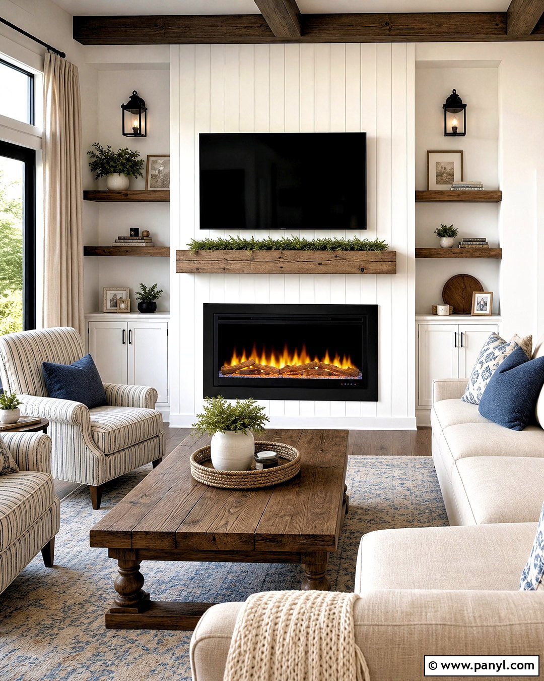 Farmhouse Electric Fireplace With TV - 20 electric fireplace ideas with tv ideas