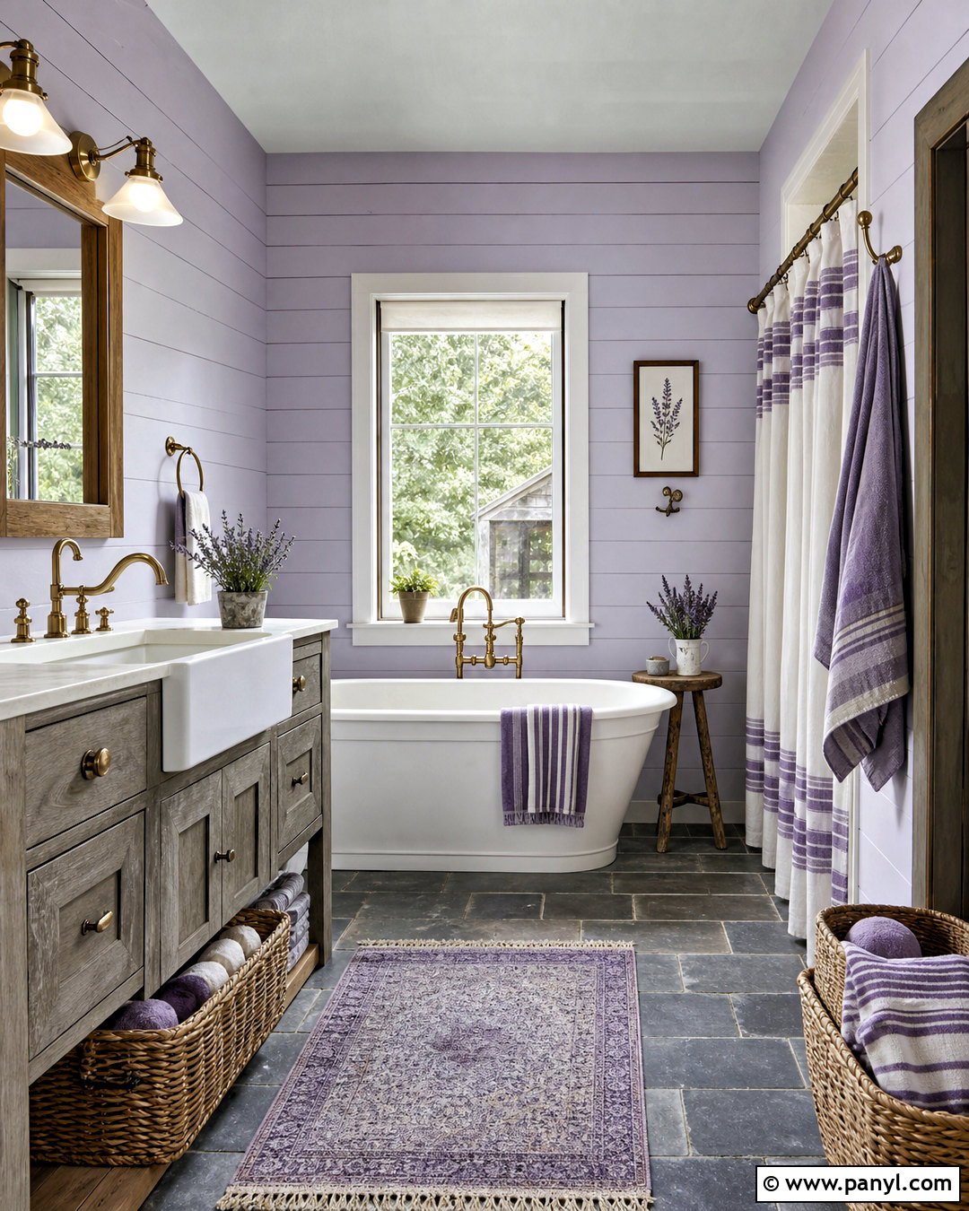 Farmhouse Gray And Purple Bathroom - 20 gray and purple bathroom ideas