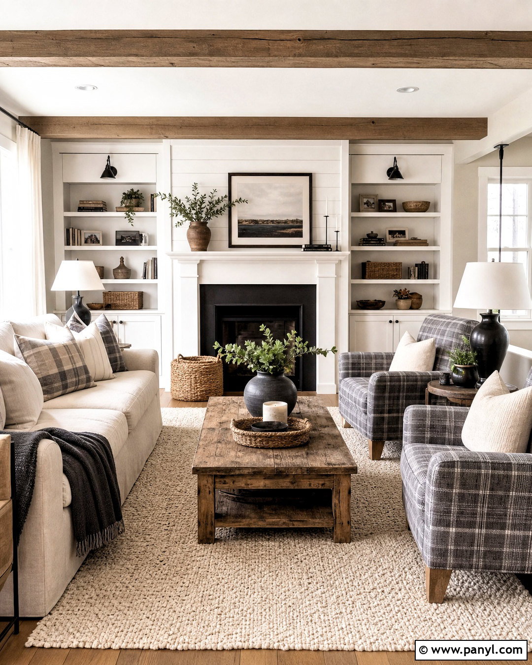 Farmhouse Gray And White Living Room - 20 gray color palette living room ideas