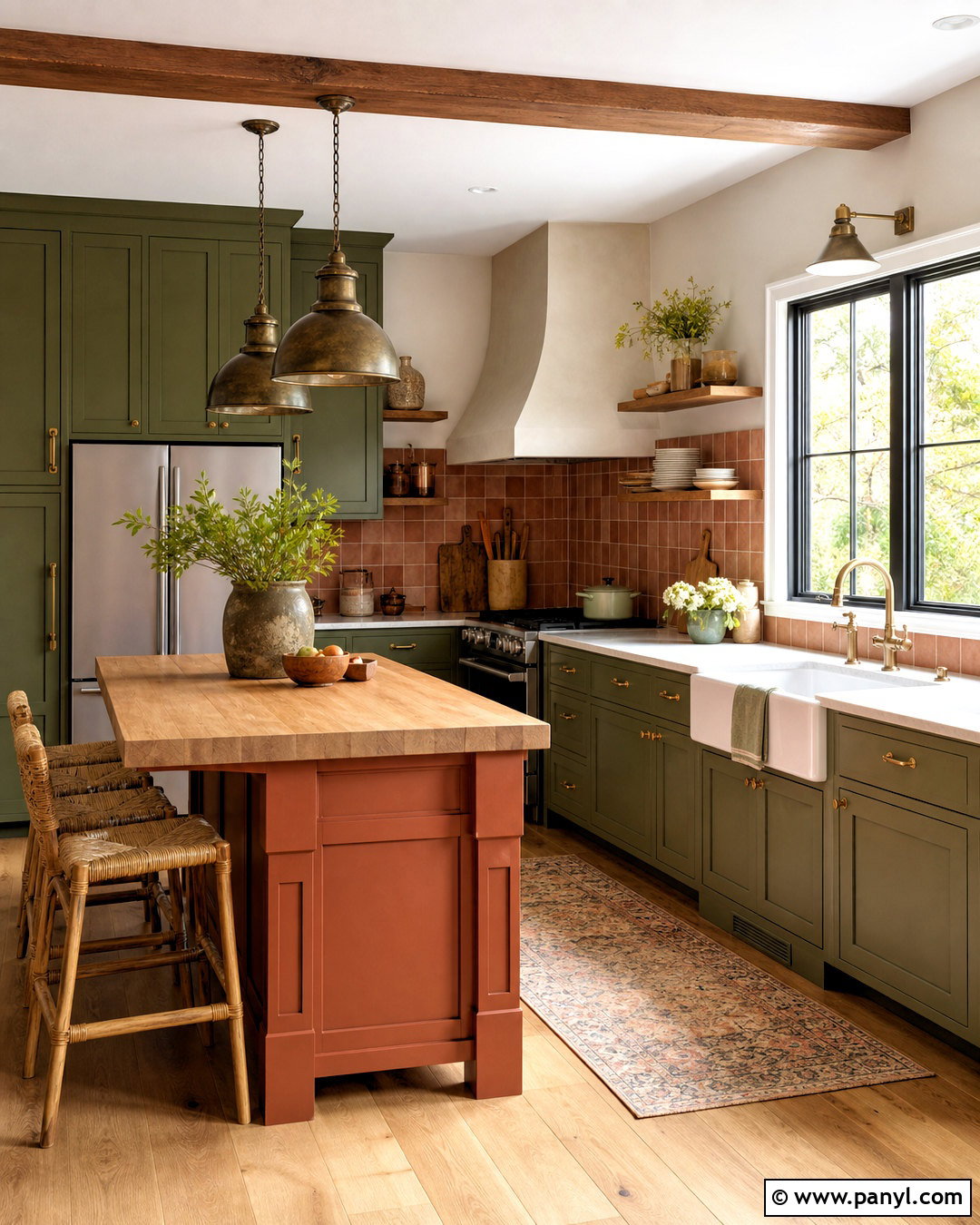 Farmhouse Green And Orange Kitchen - 20 green and orange kitchen ideas
