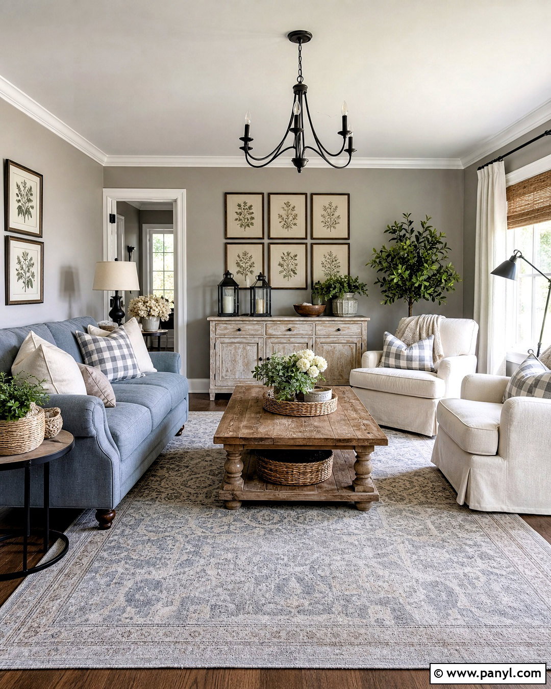 Farmhouse Grey And Light Blue Living Room - 20 grey and light blue living room ideas