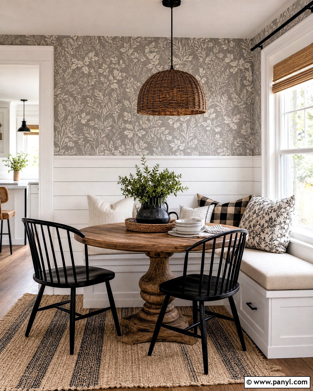 Farmhouse Half Wall Wallpaper With White Shiplap - 20 half wall wallpaper ideas