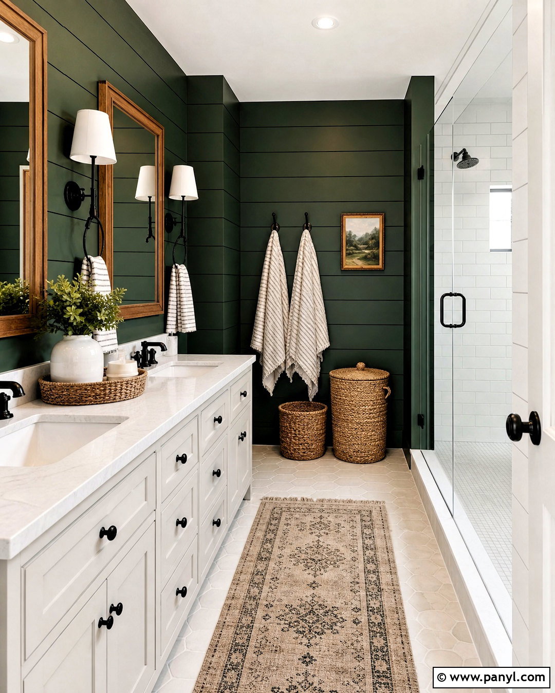 Farmhouse Hunter Green Bathroom - 20 hunter green bathroom ideas