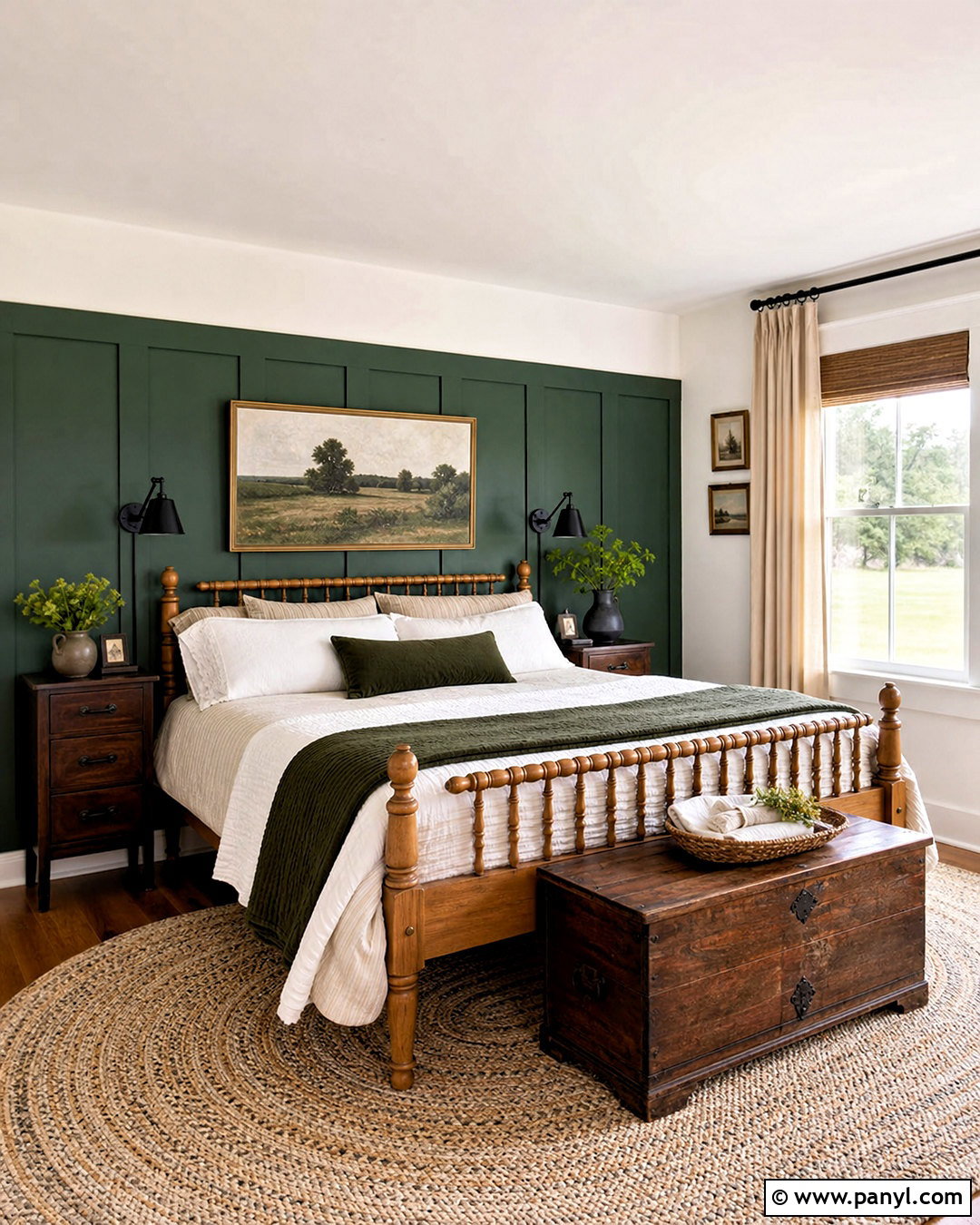 Farmhouse Hunter Green Bedroom - 20 hunter green bedroom ideas