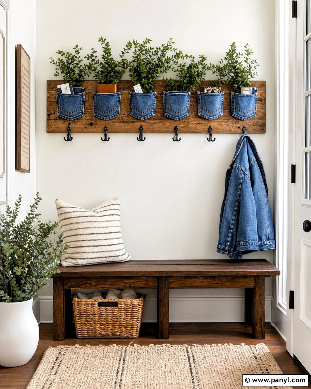 Farmhouse Jean Pocket Display - 20 jean wall ideas