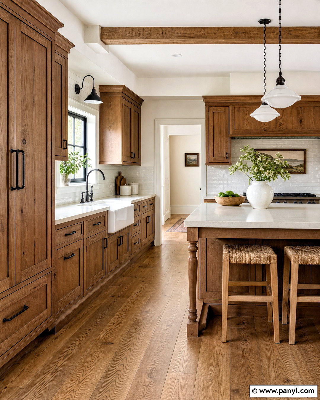 Farmhouse Kitchen With Brown Cabinets - 20 kitchen ideas brown cabinets