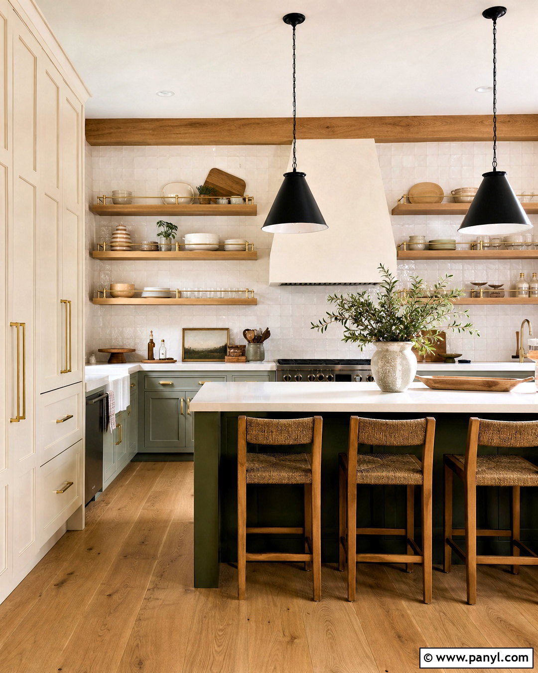 Farmhouse Kitchen With Open Shelving - 20 modern farmhouse kitchens