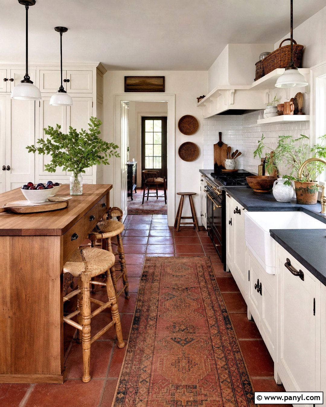 Farmhouse Kitchen With Terra Cotta Tile Floor - 20 kitchen with terra cotta tile floor ideas