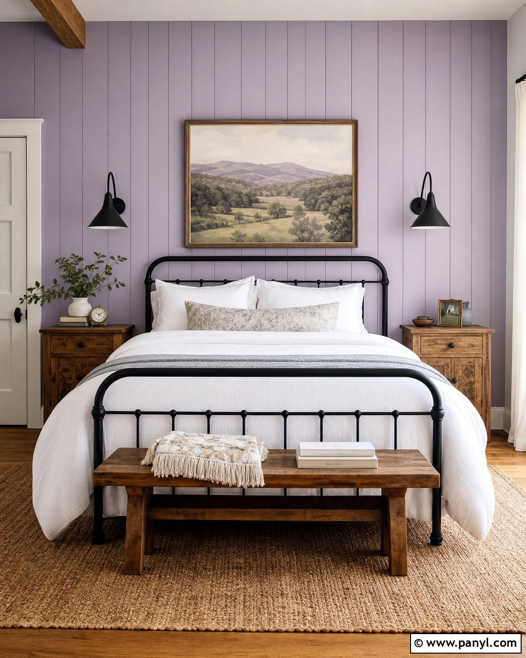 Farmhouse Lavender Accent Wall - 30 Lavender Accent Wall Ideas