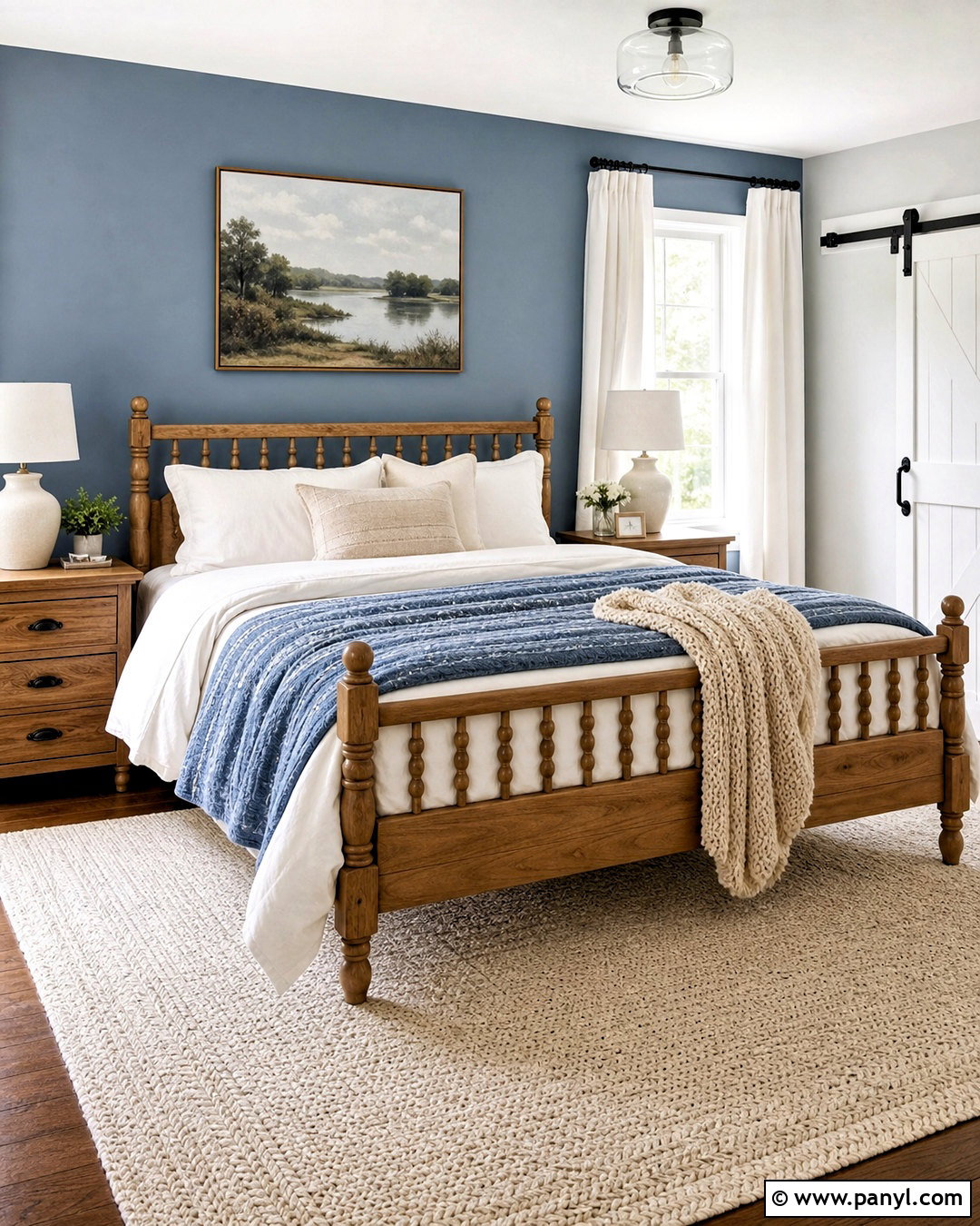 Farmhouse Light Blue Accent Wall - 20 light blue accent wall bedroom ideas