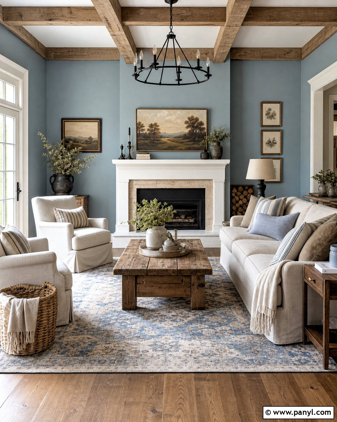 Farmhouse Light Blue Living Room - 20 light blue living room ideas