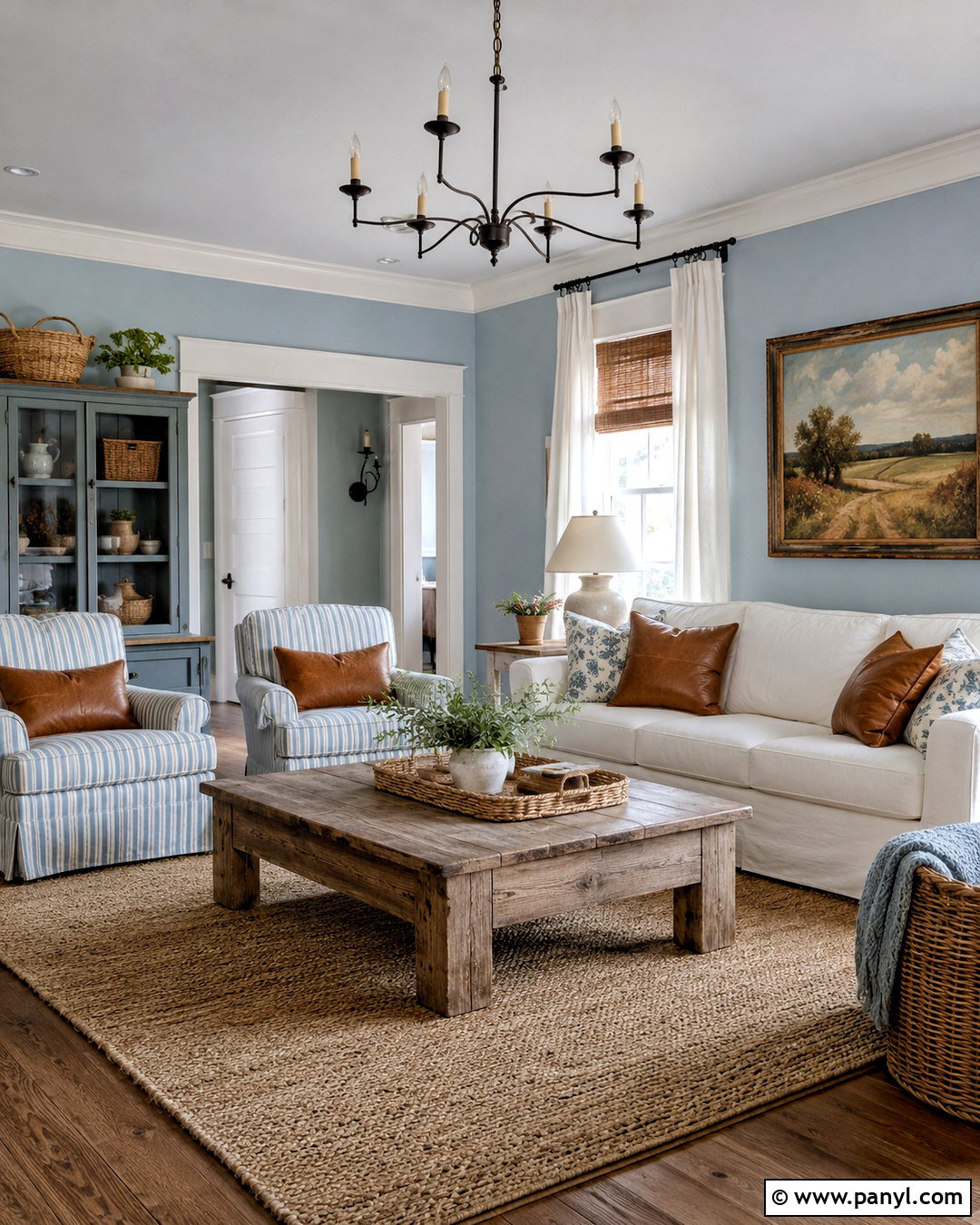Farmhouse Light Blue Living Room - 20 light blue living room color scheme ideas