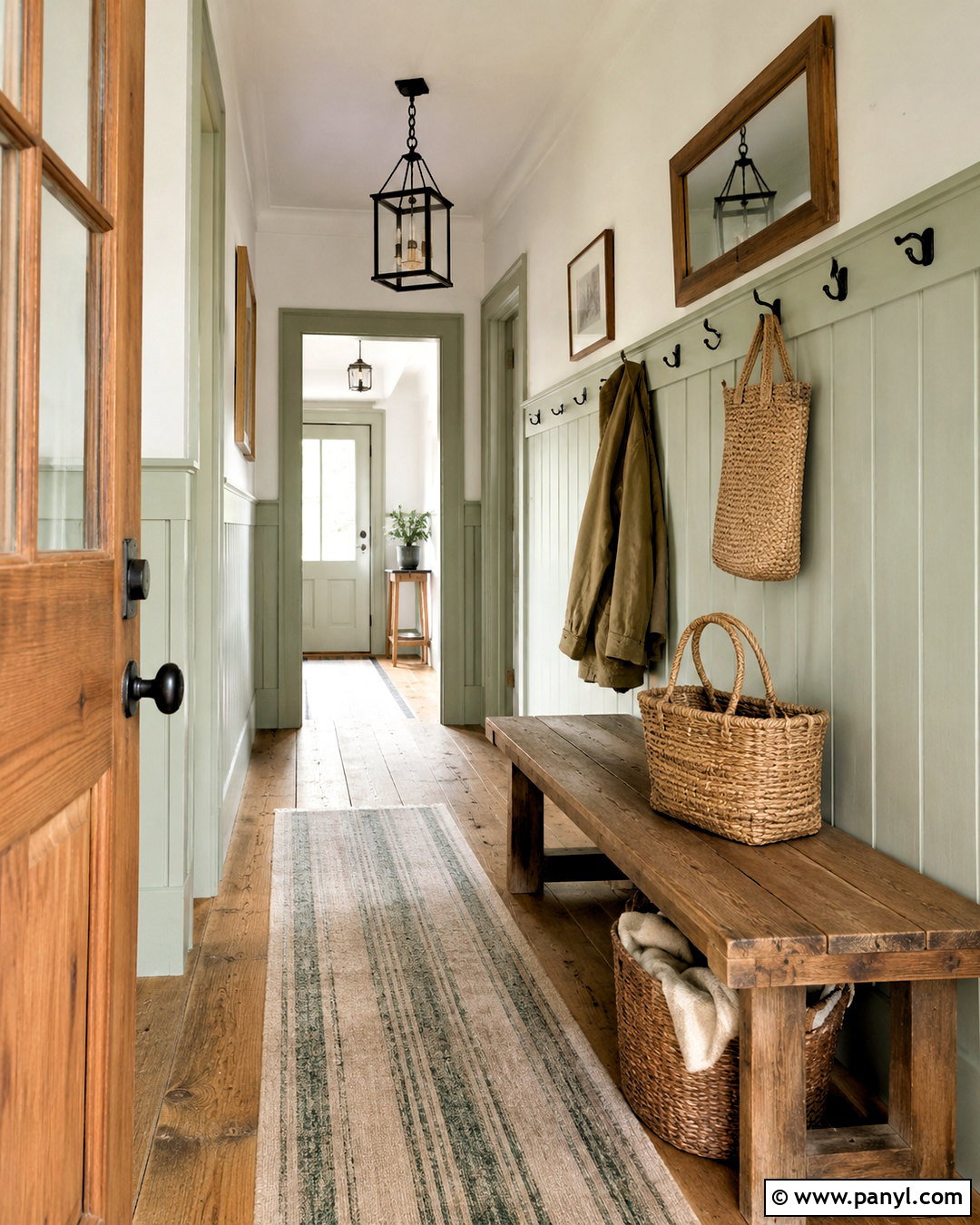 Farmhouse Light Green Hallway - 20 light green hallway ideas