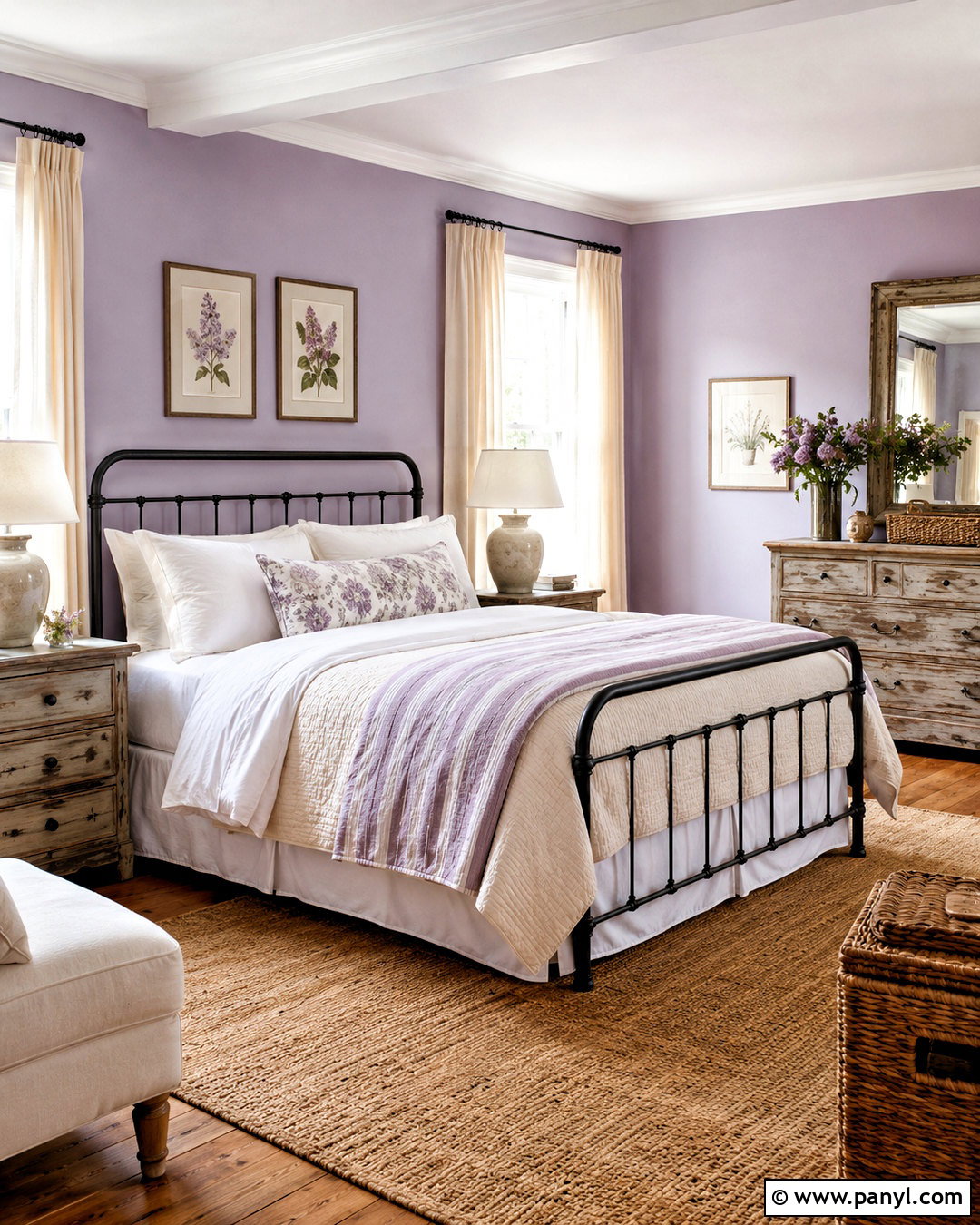 Farmhouse Lilac Bedroom - 20 lilac bedroom ideas