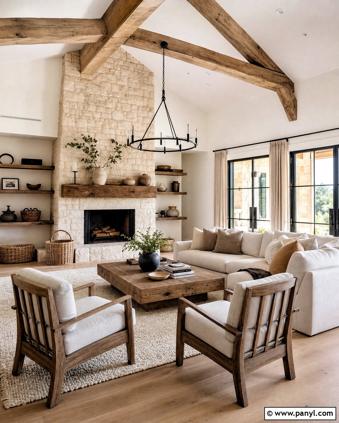 Farmhouse Living Room With Stone Fireplace - 20 farmhouse living room ideas