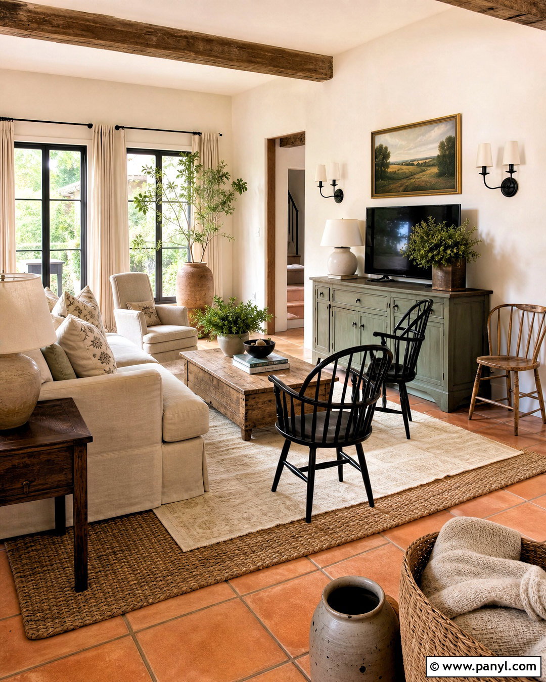 Farmhouse Living Room With Terracotta Tiles - 20 terracotta tiles living room ideas