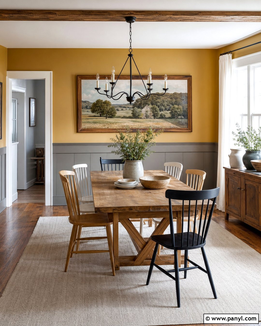 Farmhouse Mustard And Grey Dining Room Walls - 20 Mustard And Grey Walls