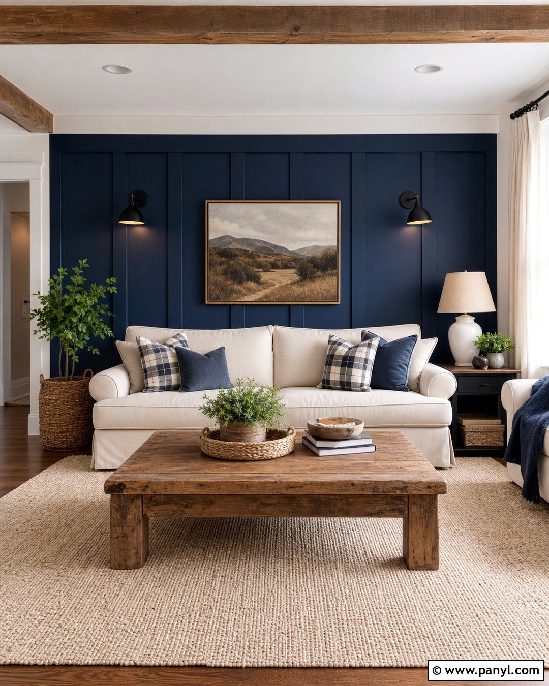 Farmhouse Navy Blue Accent Wall - 35 Navy Blue Accent Wall Ideas