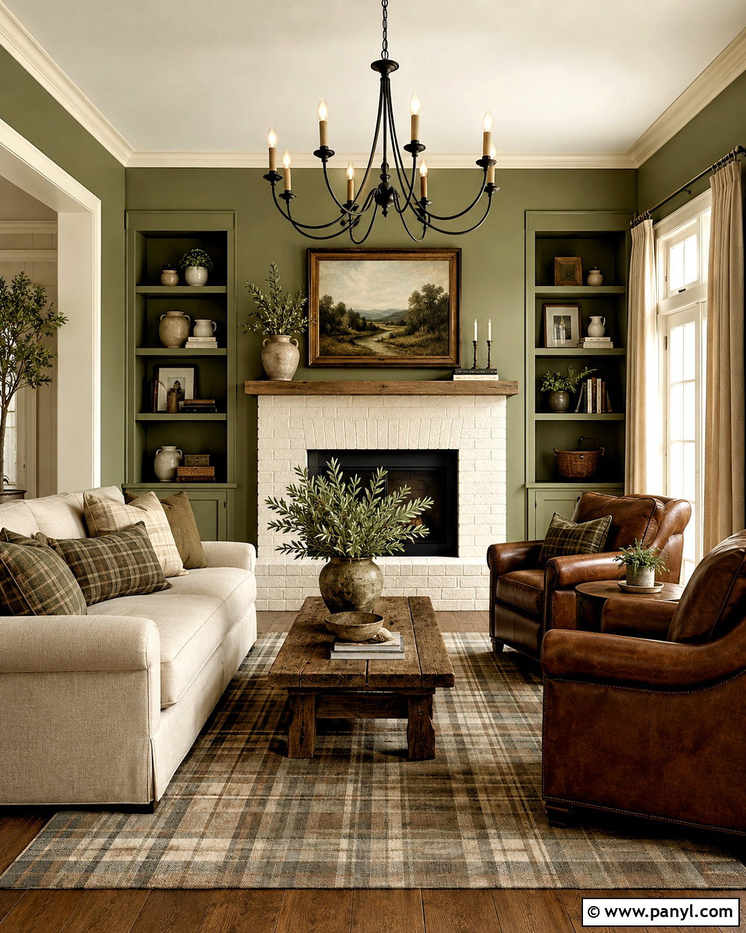 Farmhouse Olive Green Living Room - 20 olive green living room ideas