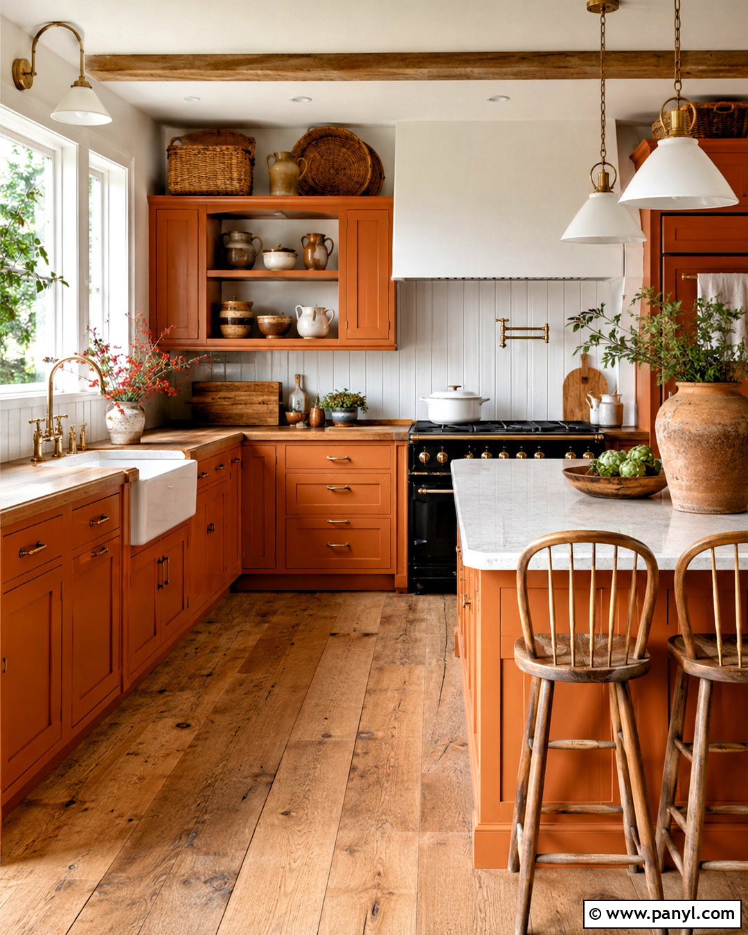 Farmhouse Orange Kitchen - 20 orange kitchen ideas