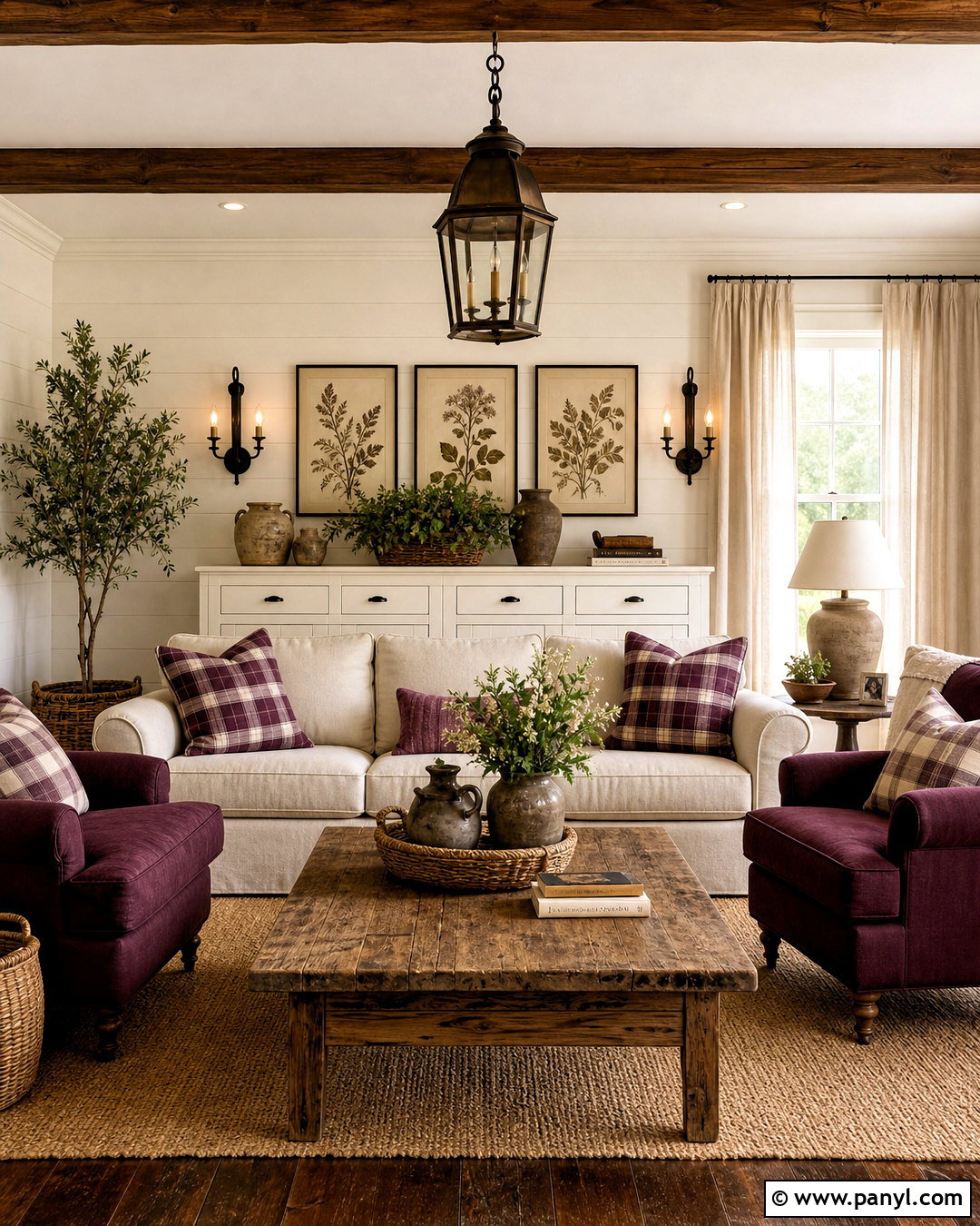 Farmhouse Plum Living Room - 20 plum living room ideas