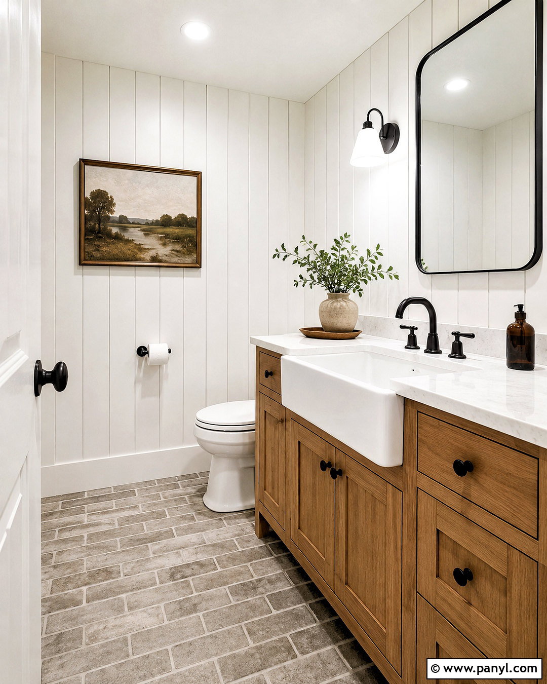 Farmhouse Powder Room - 20 powder room inspiration ideas