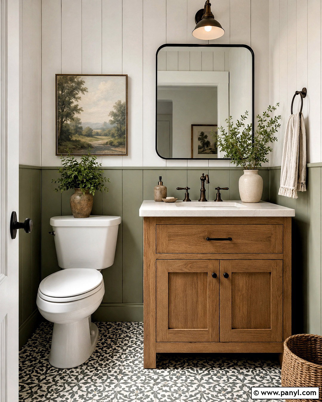 Farmhouse Powder Room - 20 powder room bathroom ideas