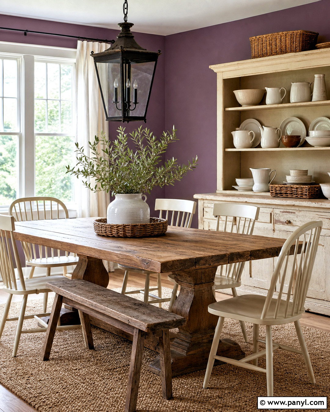 Farmhouse Purple Dining Room - 20 purple dining room ideas