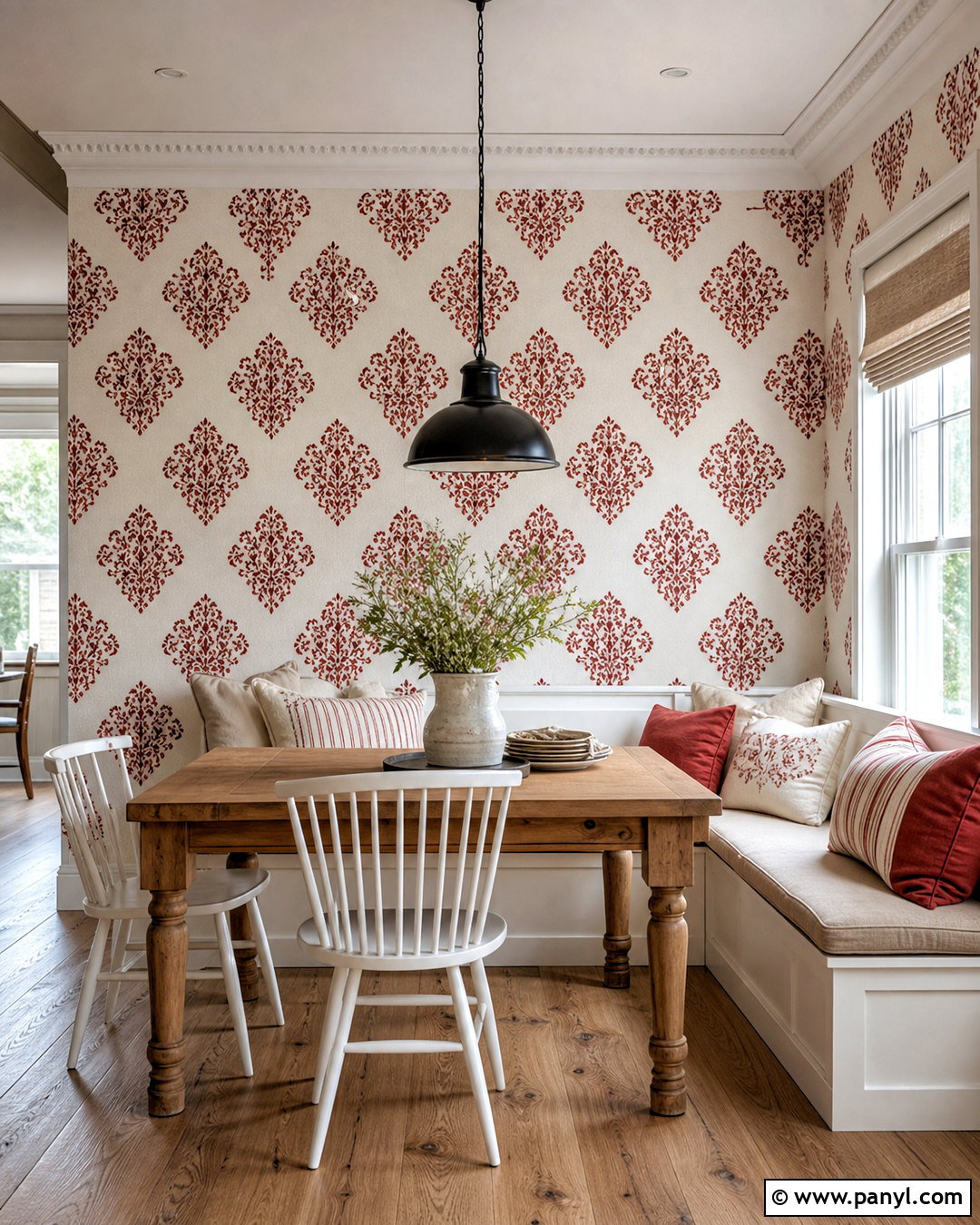 Farmhouse Red And White Damask Pattern - 20 red and white damask patterns
