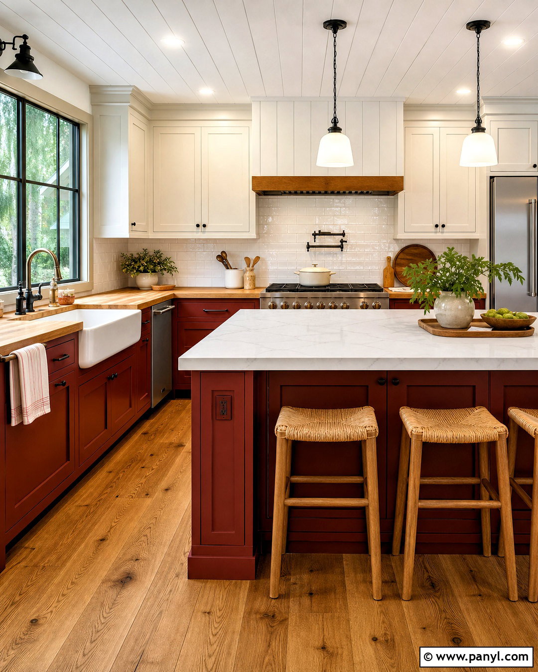 Farmhouse Red And White Kitchen - 20 red and white kitchen ideas