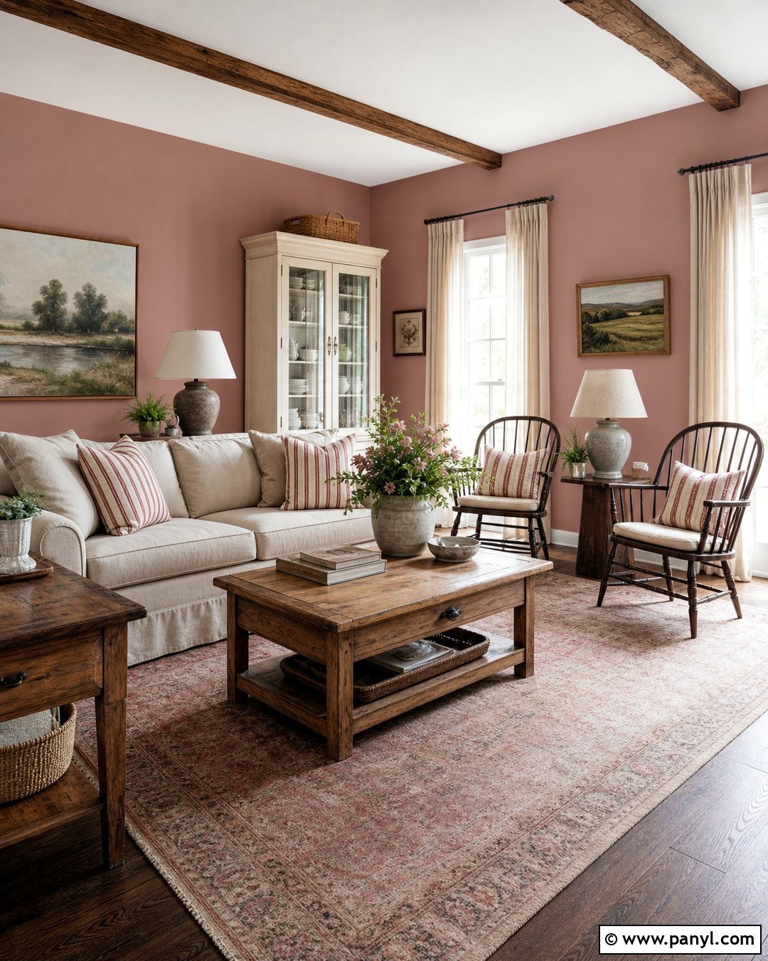 Farmhouse Room With Dusty Pink Walls - 35 dusty pink walls