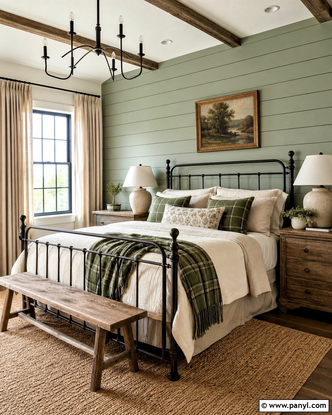 Farmhouse Sage Green Accent Wall Bedroom - 20 sage green accent wall bedroom ideas