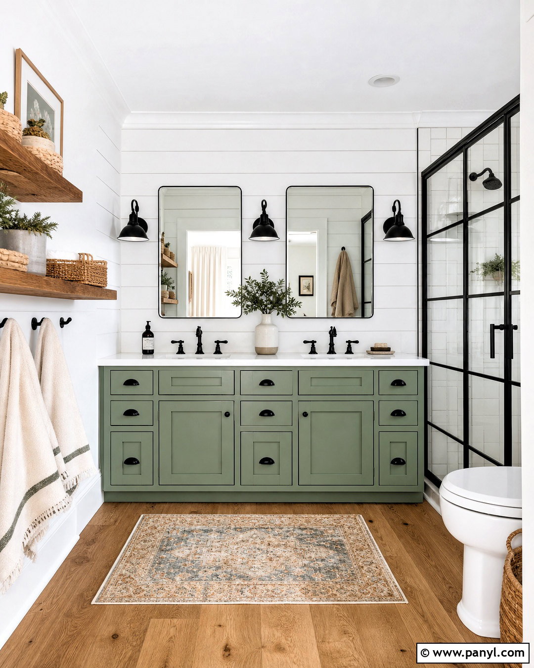 Farmhouse Sage Green And Black Bathroom - 20 sage green and black bathroom ideas
