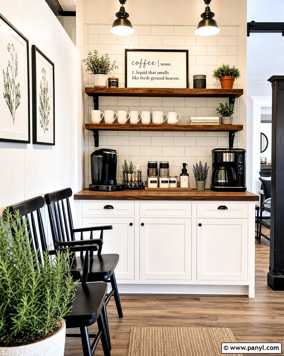 Farmhouse Salon Coffee Bar - 20 salon coffee bar ideas