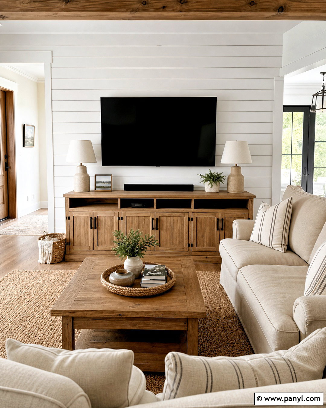 Farmhouse TV Wall - 20 tv background wall design ideas