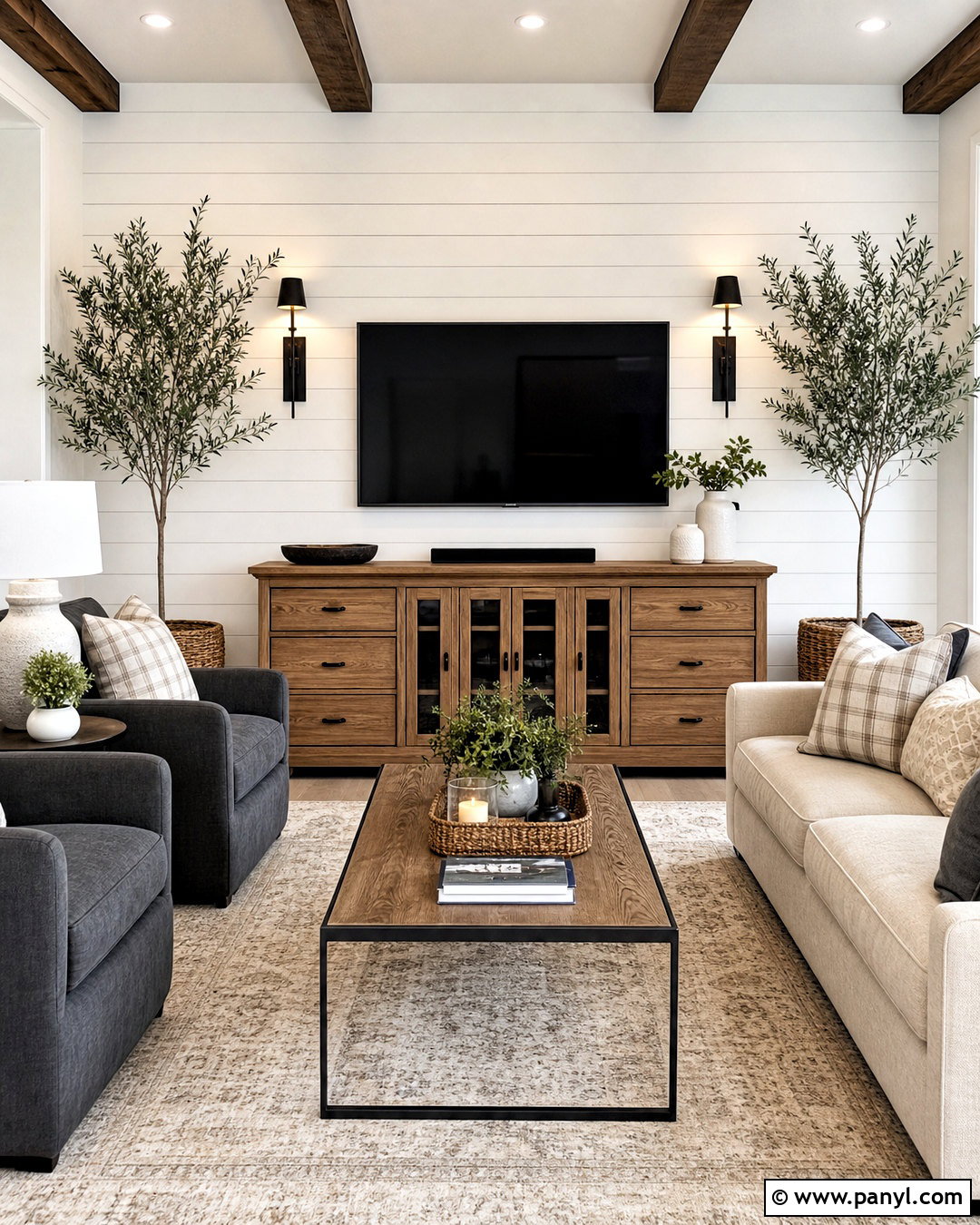 Farmhouse TV Wall - 20 tv wall decor ideas