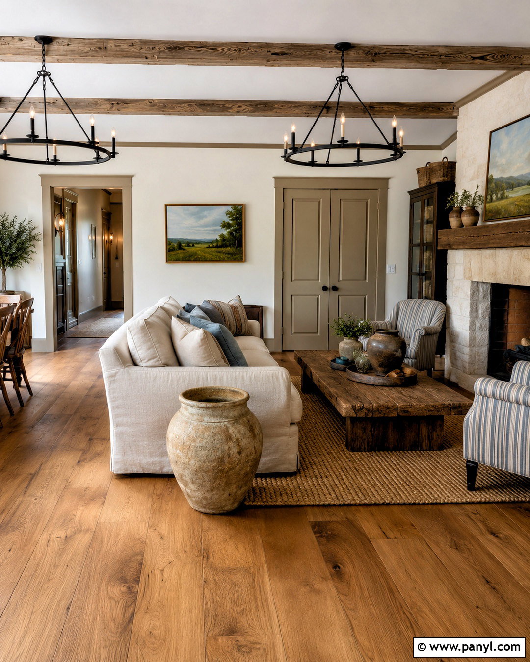 Farmhouse Taupe Trim White Walls - 35 Taupe Trim White Walls