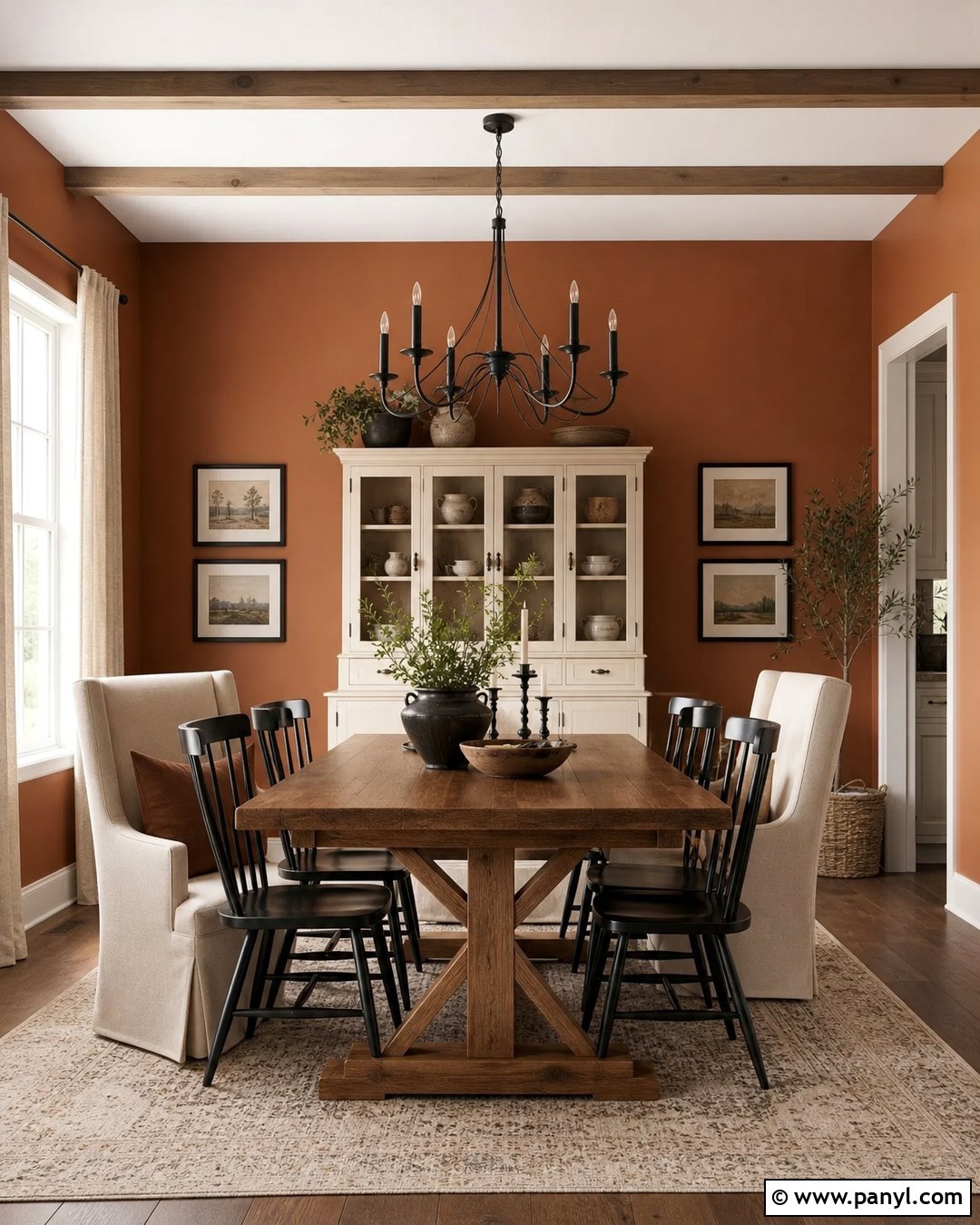 Farmhouse Terracotta Dining Room Walls - 40 Terracotta Wall Color Ideas