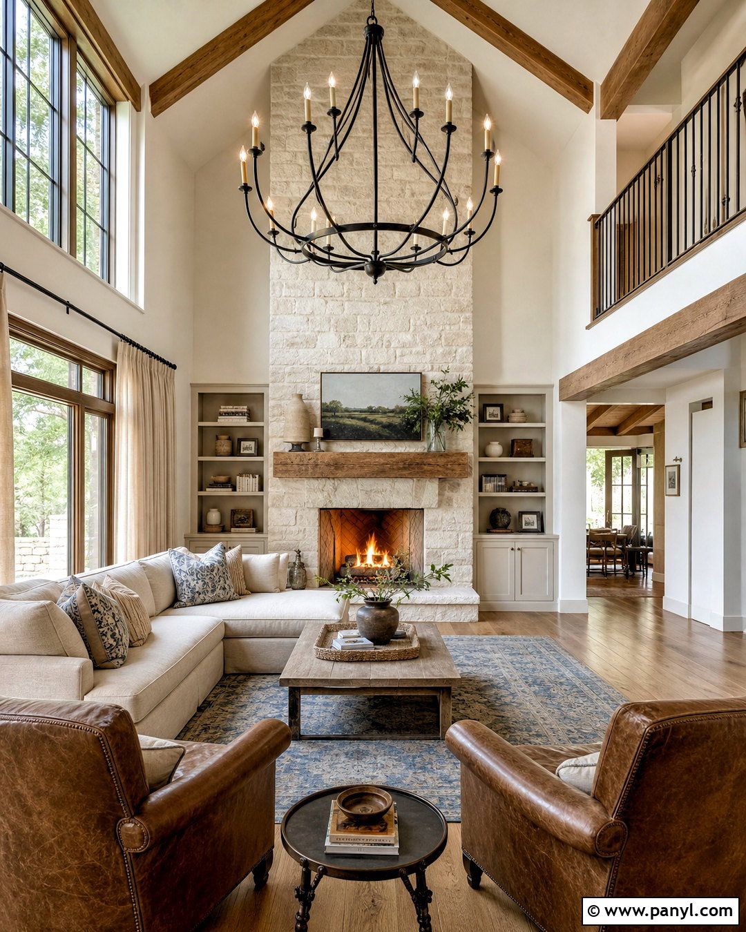 Farmhouse Two Story Living Room - 20 two story living room ideas