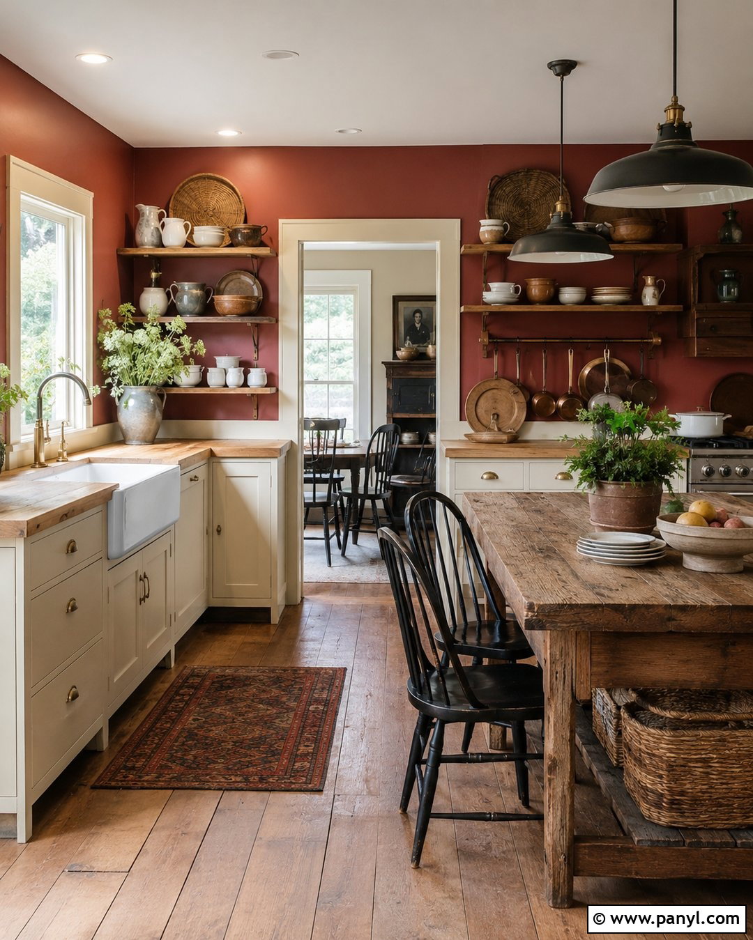 20 Vintage Kitchen With Red Walls: Timeless Design Ideas